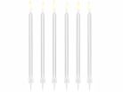 Plain birthday candles, white, 14cm (1 pkt / 12 pc.)