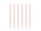 Plain birthday candles, light pink, 14cm (1 pkt / 12 pc.)