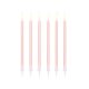 Plain birthday candles, light pink, 14cm (1 pkt / 12 pc.)