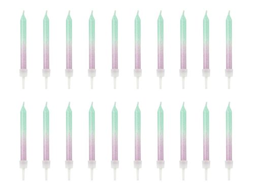 Birthday candles ombre, 6cm (1 pkt / 20 pc.)