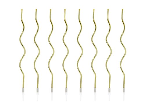 Születésnapi gyertya göndör, arany, 14 cm (1 db / 8 db.)