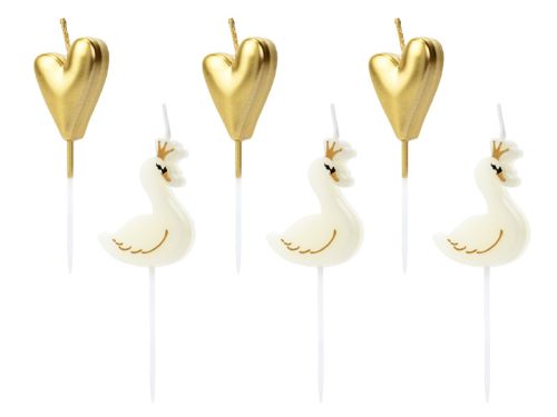 Születésnapi gyertya Lovely Swan, mix, 3,5-4cm (1 db / 6 db.)
