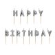 Birthday candles Happy Birthday, 2.5 cm, silver (1 pkt / 13 pc.)