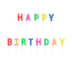   Születésnapi gyertya Boldog születésnapot, mix, 2,5cm (1 db / 13 db.)