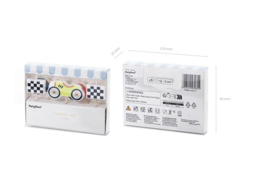 Születésnapi gyertya Racing Cars, 2-3 cm, mix (1 db / 5 db)