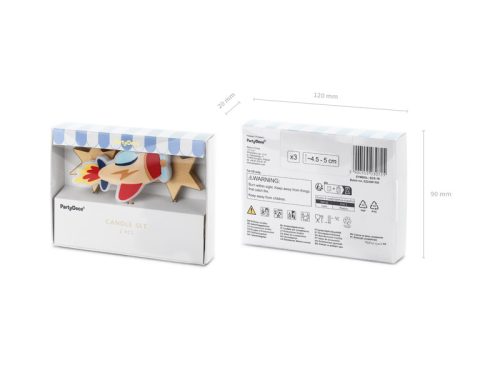 Születésnapi gyertyák Repülőgép, 4,5-5 cm, mix (1 db / 3 db)