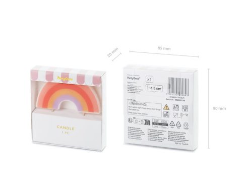 Születésnapi gyertya Rainbow, 4,5 cm, mix