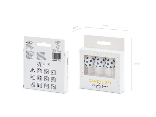 Születésnapi gyertyák Futball-labdák, 2,5 cm (1 db / 6 db)