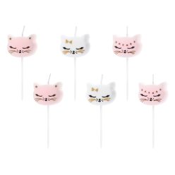 Birthday candles Cat, mix, 2cm (1 pkt / 6 pc.)