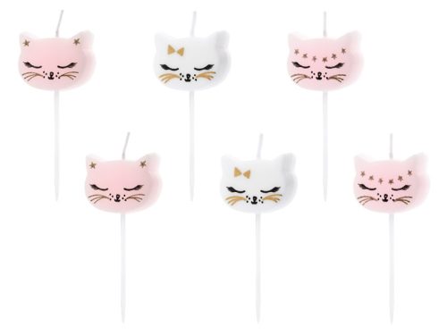 Birthday candles Cat, mix, 2cm (1 pkt / 6 pc.)