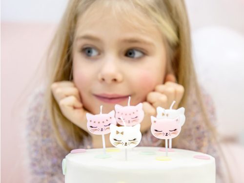 Birthday candles Cat, mix, 2cm (1 pkt / 6 pc.)