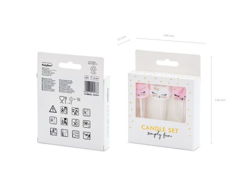 Birthday candles Cat, mix, 2cm (1 pkt / 6 pc.)