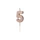 Birthday Candle Number 5, rose gold, 4.5cm