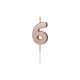 Birthday Candle Number 6, rose gold, 4.5cm