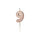 Birthday Candle Number 9, rose gold, 4.5cm