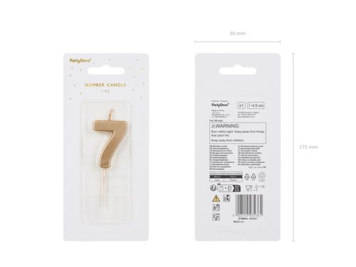 7-es számú születésnapi gyertya, 4,5 cm