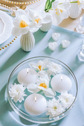 Lebegő gyertya, matt, fehér, 8 cm (1 pkt / 4 db.)