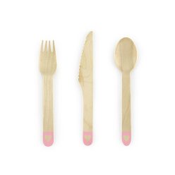   Fa evőeszköz szívek, pirosító rózsaszín 16cm (1 db / 18 db.)