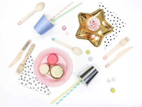 Fa evőeszköz szívek, pirosító rózsaszín 16cm (1 db / 18 db.)