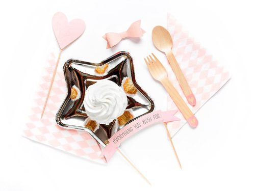 Fa evőeszköz szívek, pirosító rózsaszín 16cm (1 db / 18 db.)