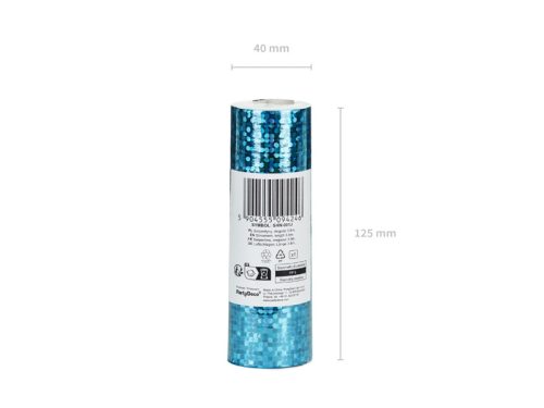 Holografikus streamerek, világoskék, 3,8 m (1 db / 18 db.)