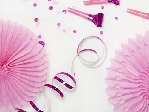 Holografikus streamer, rózsaszín, 3,8 m (1 db / 18 db.)