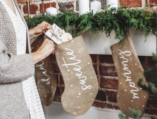 Dekoratív harisnya Mommy, fehér, 23x39,5 cm