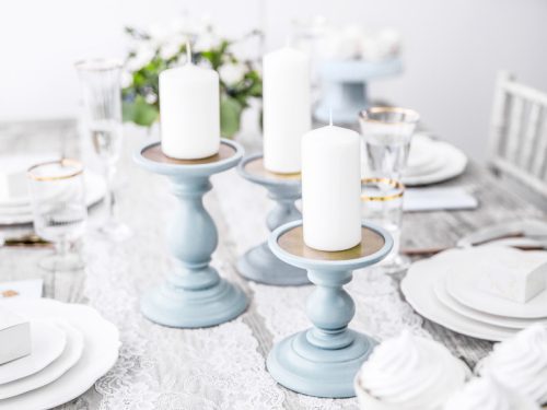 Oszlopos gyertya, matt, fehér, 12 x 6 cm (1 db / 6 db)