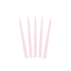   Kúpos gyertyák, matt, világos rózsaszín, 24cm (1 db / 10 db.)