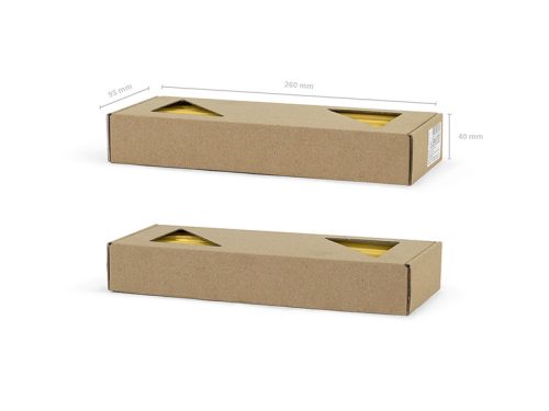 Kúpos gyertyák, fém, arany, 24cm (1 db / 10 db.)