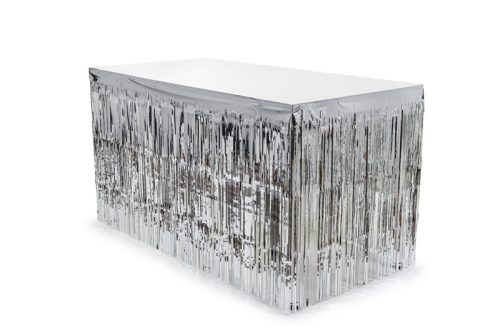 Rojtos asztalszoknya, ezüst, 300x80cm