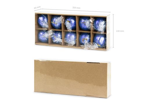 Gyertyagömb, metál, sötétkék, 6cm (1 db / 10 db.)