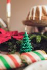 Candle Christmas Tree, 10 cm, dark green