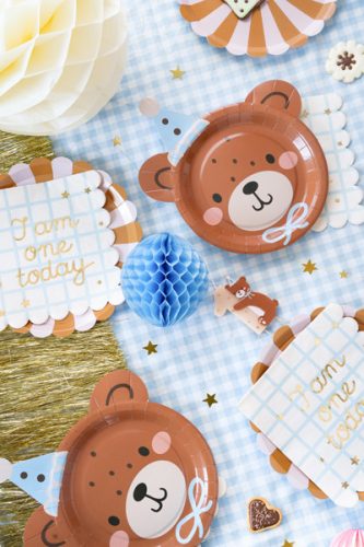 Napkins I am one today Teddy Bear, beige, 33x33 cm (1 pkt / 12 pc.)