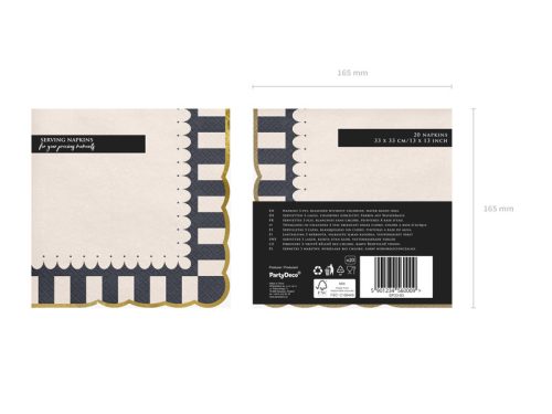 Gold Edge szalvéta, 33x33, mix (1 db / 12 db)