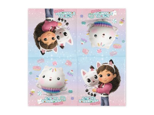 Gabby's Dollhouse szalvéta, 33x33 cm, színes vegyes csomag