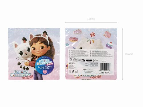 Gabby's Dollhouse szalvéta, 33x33 cm, színes vegyes csomag