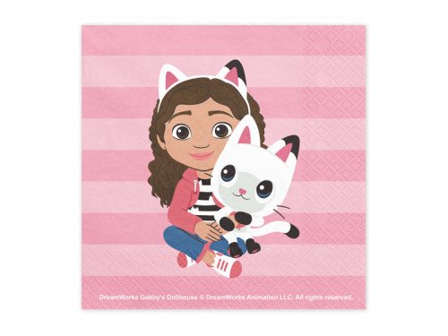 Papír szalvéta Gabby's Dollhouse, vegyes színek, 33x33 cm, 20 db