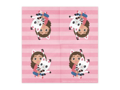 Papír szalvéta Gabby's Dollhouse, vegyes színek, 33x33 cm, 20 db