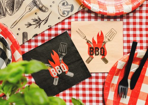 Papírszalvéta BBQ mintával, 33x33 cm, 20 darabos mix