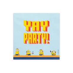 Minyonos party szalvéta, 33x33 cm, kék-sárga, 20 db