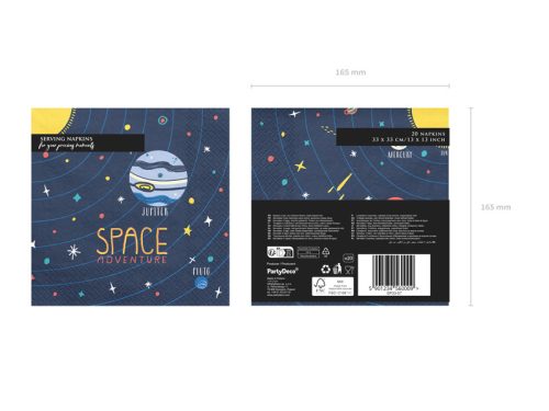 Szalvéták Space Party, 33x33cm (1 db / 20 db)