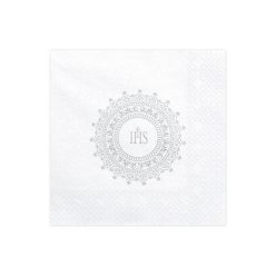   Szalvéta elsőáldozás - IHS, 33x33cm, ezüst (1 db / 20 db)