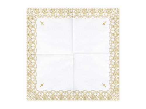 Szalvéta elsőáldozás - Dísz, 33x33cm, arany (1 pkt / 20 db.)