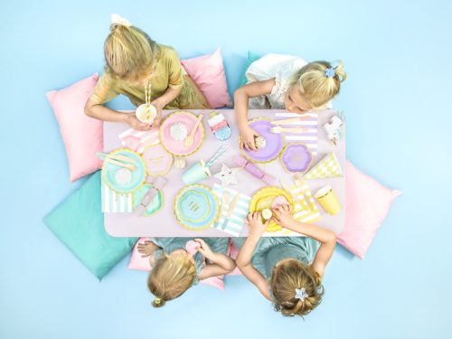 Szalvéták Yummy - Live Laugh Love, világoskék, 33x33cm (1 db / 20 db.)