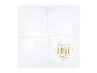 Szalvéta - Csak szerelem kell, fehér, 33x33 cm (1 db / 20 db)