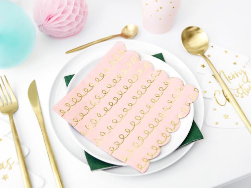 Szalvéták Tracing Patterns, világos púder rózsaszín, 32x32cm (1 db / 20 db.)