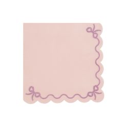   Fodros szalvéták, 33x33 cm, világos rózsaszín (1 db / 12 db)