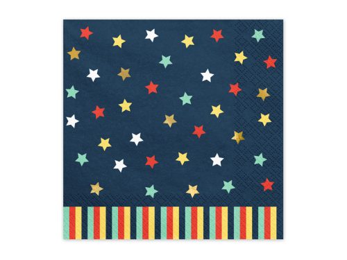 Szalvéták Stars, 33x33 cm, sötétkék (1 db / 12 db.)
