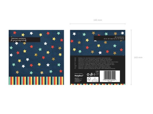 Szalvéták Stars, 33x33 cm, sötétkék (1 db / 12 db.)